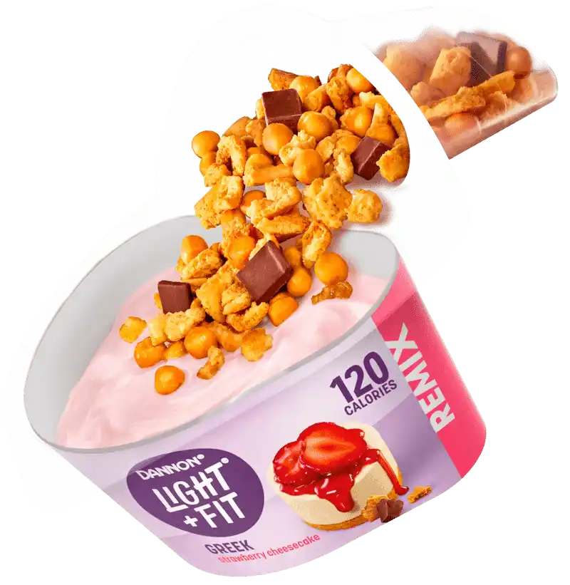 Light + Fit® REMIX Strawberry Cheesecake Fat Free Greek Yogurt with Mix-ins