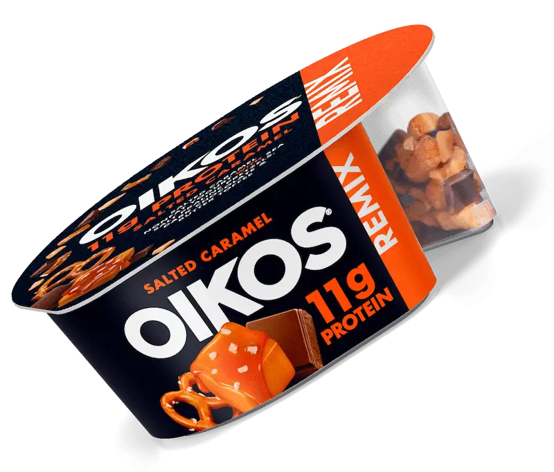 Oikos® REMIX Salted Caramel Nonfat Greek Yogurt with Mix-ins